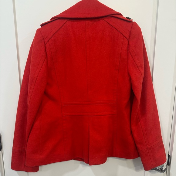 J. Crew Red Wool Peacoat Classic Double-Breasted Style - Picture 2 of 3
